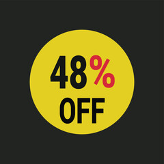 48% off coupon discount icon vector design background.