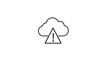 Cloud computing alert; warning triangle inside a cloud symbol