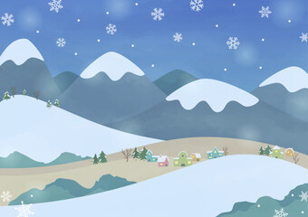 winter scene background with snow