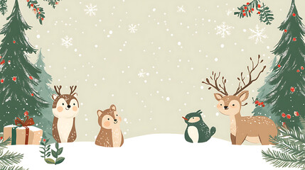 Fototapeta premium A cute Christmas background, perfect for use as a festive backdrop or wallpaper.