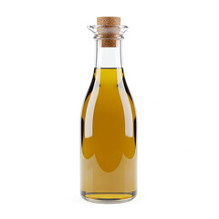 Clear Glass Bottle Filled with Golden Olive Oil liquid