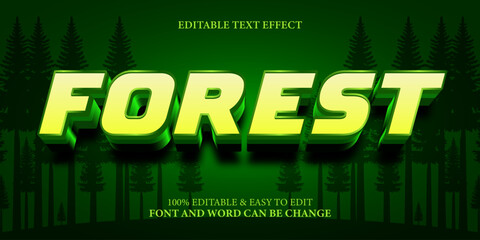 Forest 3d style editable text effect