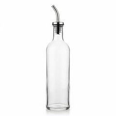 Clear Glass Bottle with Stainless Steel Spout empty