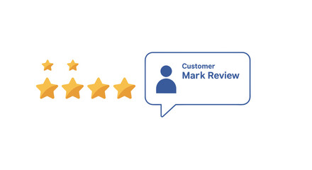Customer Review with Four Stars and a Comment Bubble.
