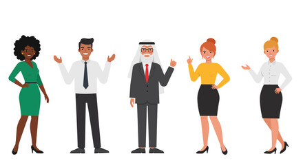 Obraz premium Diverse Business Professionals Standing Together in a Group.