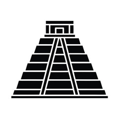Mayan Pyramid Glyph Icon Vector Illustration