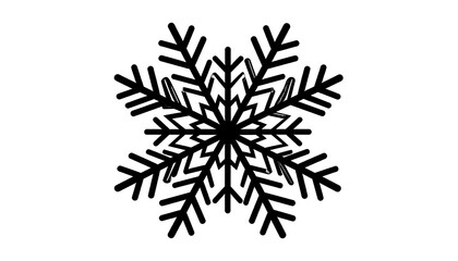 Naklejka premium Intricate black snowflake design on white background (1)