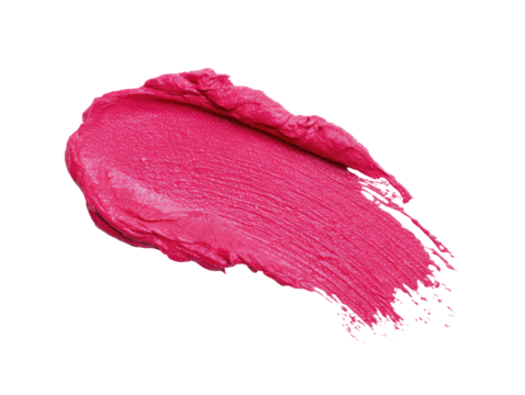 Pink lipstick smear on transparent background