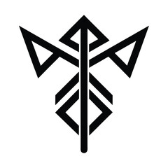 Norse Wind Rune Icon Vector Illustration