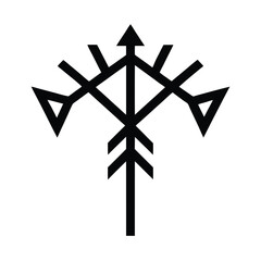 Norse Winter Rune Icon Vector Illustration