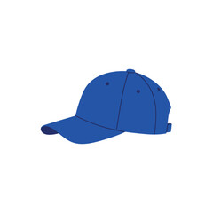 Vibrant Royal Blue Baseball Cap Graphic Illustration, a Classic Sports Hat and Essential Casual Headwear Accessory for Summer Style