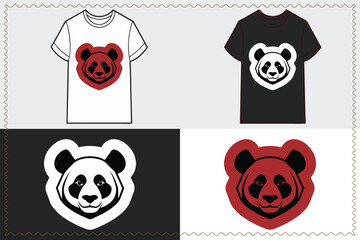 Four Panda Face Graphics T shirt design T Shirts bear animal