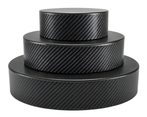 Carbon fiber podium isolated on white or transparent background