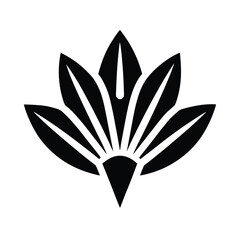 Tribal Leaf Fan Icon Vector Illustration