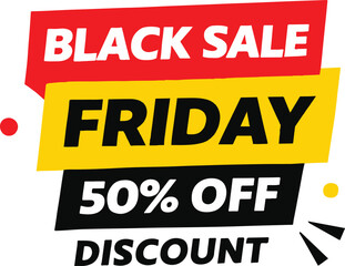 Black Friday Sale 50 Percent Off Discount Graphic promotion