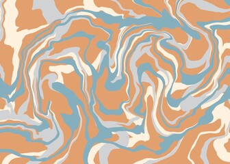 Abstract Marble Fluid Swirl Background in Retro Colors illustration design
