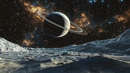 Saturn Planet Rings Space Landscape. - Powered by Adobe
