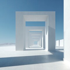 Modern White Interior Space – Architectural Visualization