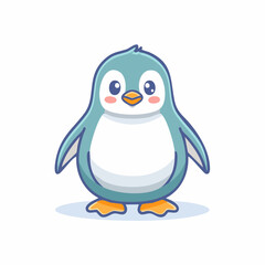 Naklejka premium Adorable Cartoon Penguin Illustration A Cute and Playful Animal Character for Design and Fun