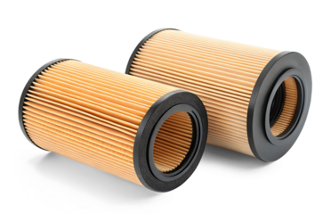 Air and fuel or oil filters isolated on white or transparent background