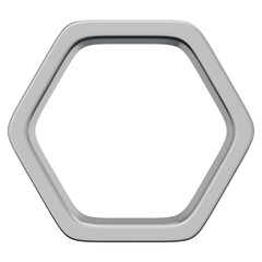 3D Metal Hexagon Frame Icon
