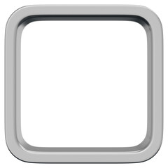 3D Metal Square Frame Icon