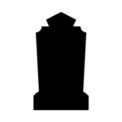 Tombstone silhouette isolated on white background. Vector Illustration 