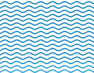 Repeating blue wavy lines on white