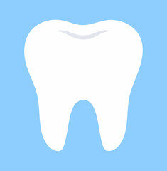 Molar Tooth Icon — Dental Health Symbol, Oral Anatomy Illustration, Medical UI Element in Flat Design