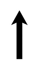 Simple black upward-pointing arrow on white background