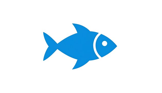 Simple blue fish icon