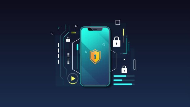 Modern motion graphic animation illustrating digital protection against hackers and cybercrime. Futuristic visuals highlight security, data safety, and online privacy, ideal for tech and cybersecurity