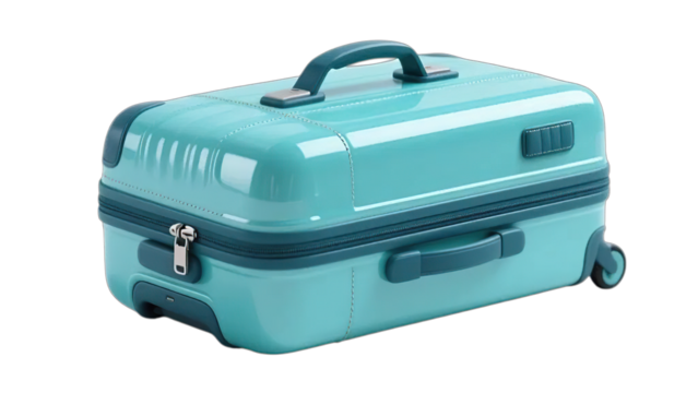 The red metal toolbox with a handle and lock is a closed container of equipment, isolated on a white background