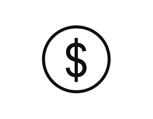 Obraz premium Simple dollar sign in circle