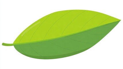 Obraz premium Bright green leaf isolated on white background macro close-up showcasing fresh $\mathbffoliage}$ texture and natural $\mathbfgrowth}$