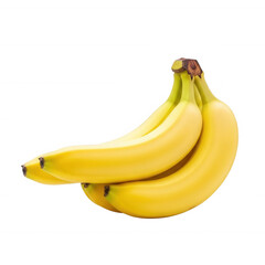 Yellow bananas bunch isolated on a transparent background fruit food
