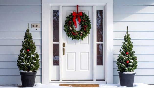 christmas wreath on the door
