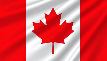 canadian flag waving in wind