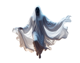  Spooky White Ghost with Floating Effect PNG