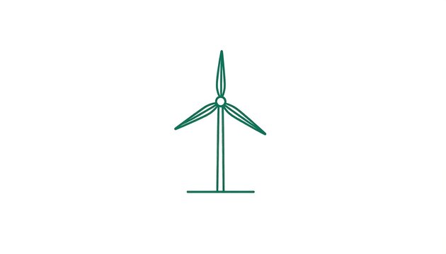 Simple green windmill graphic