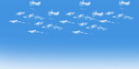 Multiple Small White Clouds in Clear Blue Sky