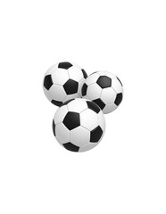 Black and white leather soccer ball isolated on white background