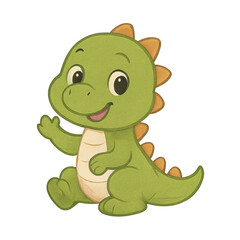 Naklejka premium Cute Cartoon Dinosaur