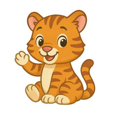 Fototapeta premium Cute Cartoon Tiger Cub