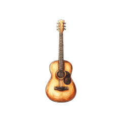 Naklejka premium guitar acoustic hand drawn illustration