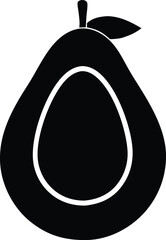 avocado fruit tropical plant silhouette vector, organic food icon illustration
