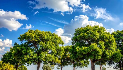 Fototapeta premium Lush trees under a vibrant sky