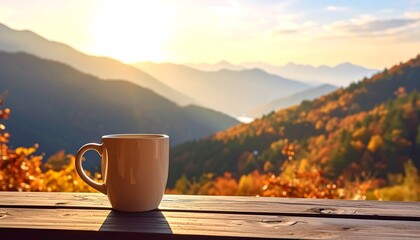 Coffee at dawn mountain view