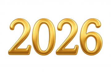 Year 2026 showing golden 3d text. Celebrating annual events, new year, future, and success concepts