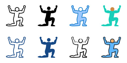 Strength icon set multiple style collection 
